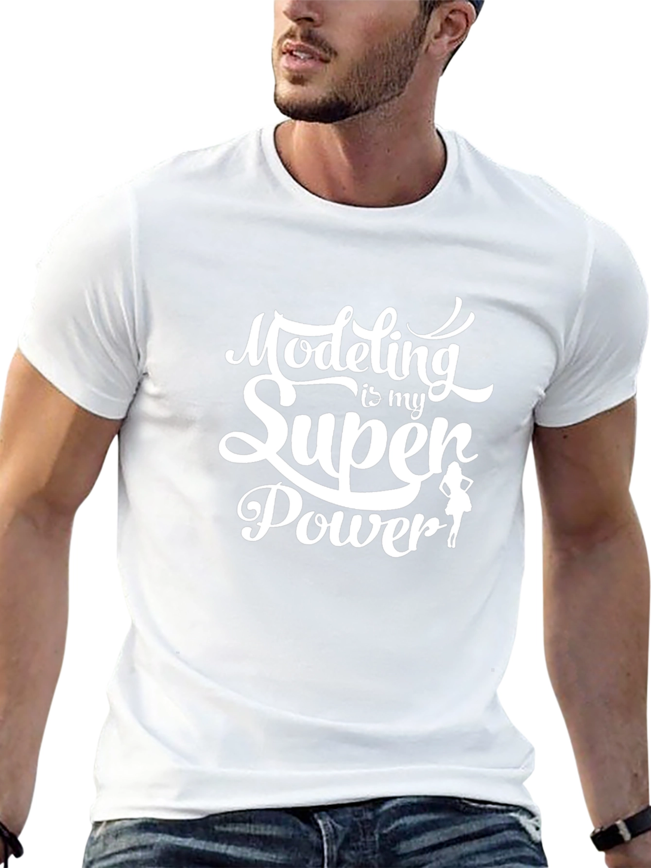 Modeling Is My Superpower Black Graphic Tee