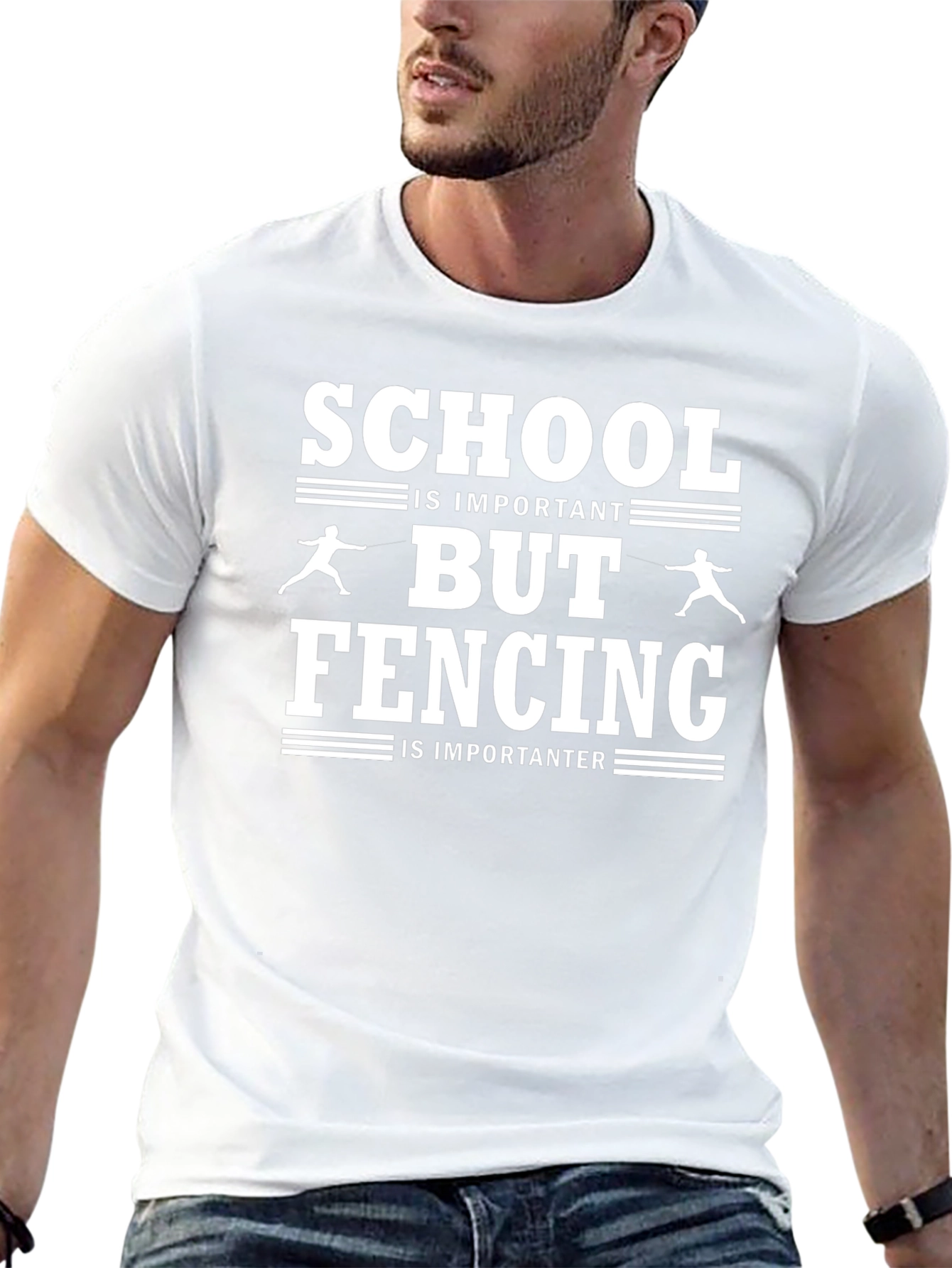 School vs. Fencing T-Shirt - Funny Athlete Tee