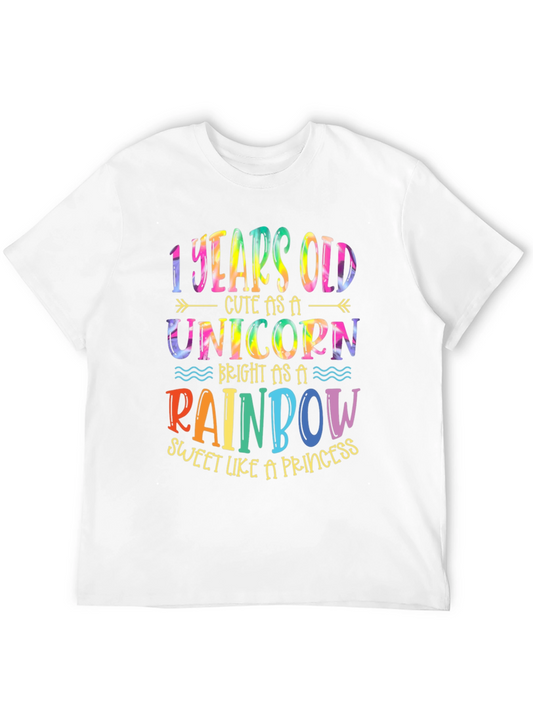 1 Year Old Unicorn Rainbow Princess Birthday T-Shirt