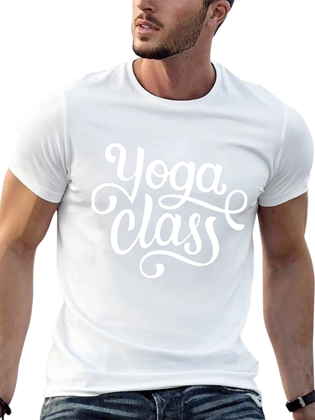 Yoga Class Graphic Print Black T-Shirt