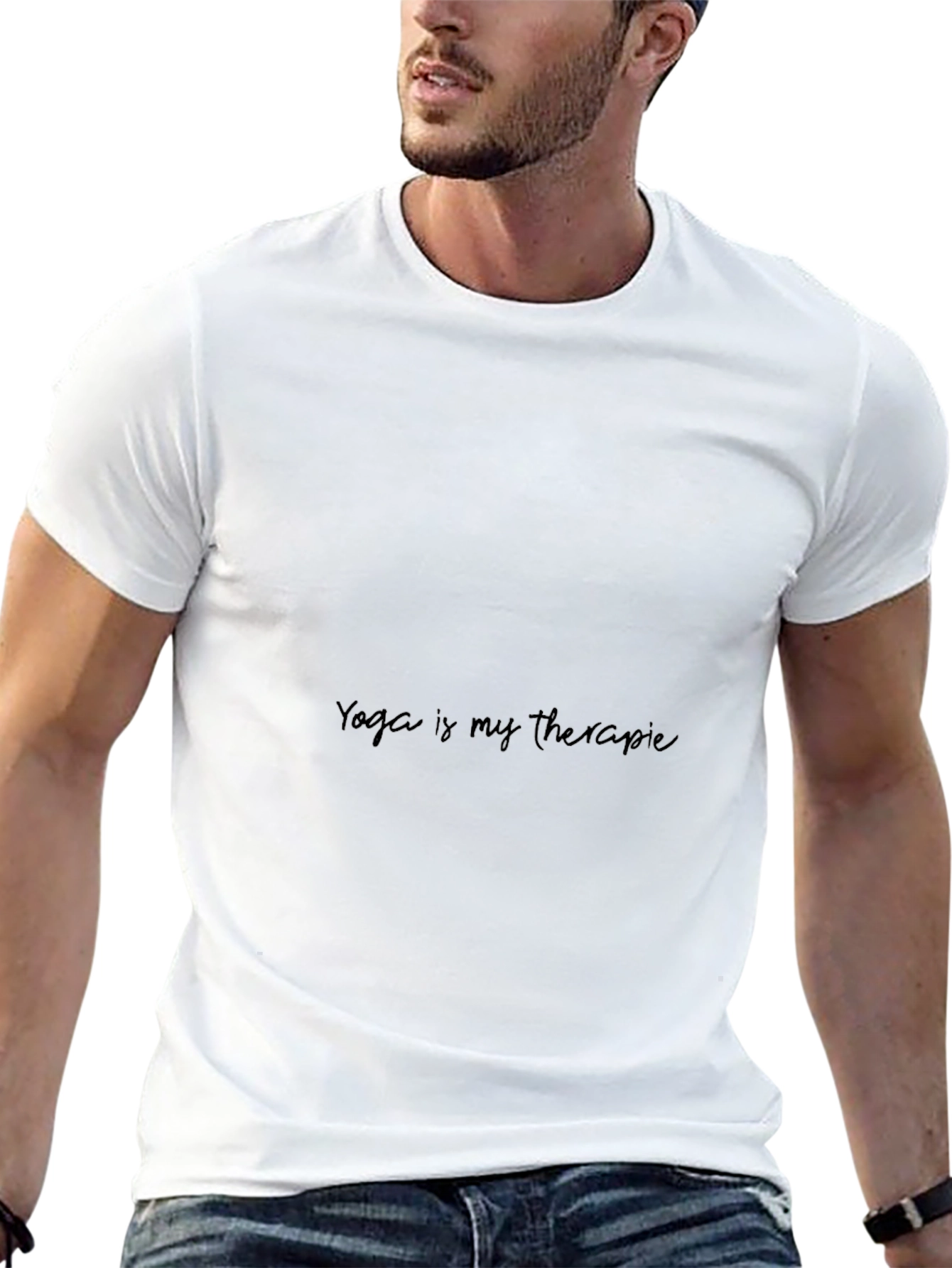 Yoga is My Therapy Black Graphic Tee