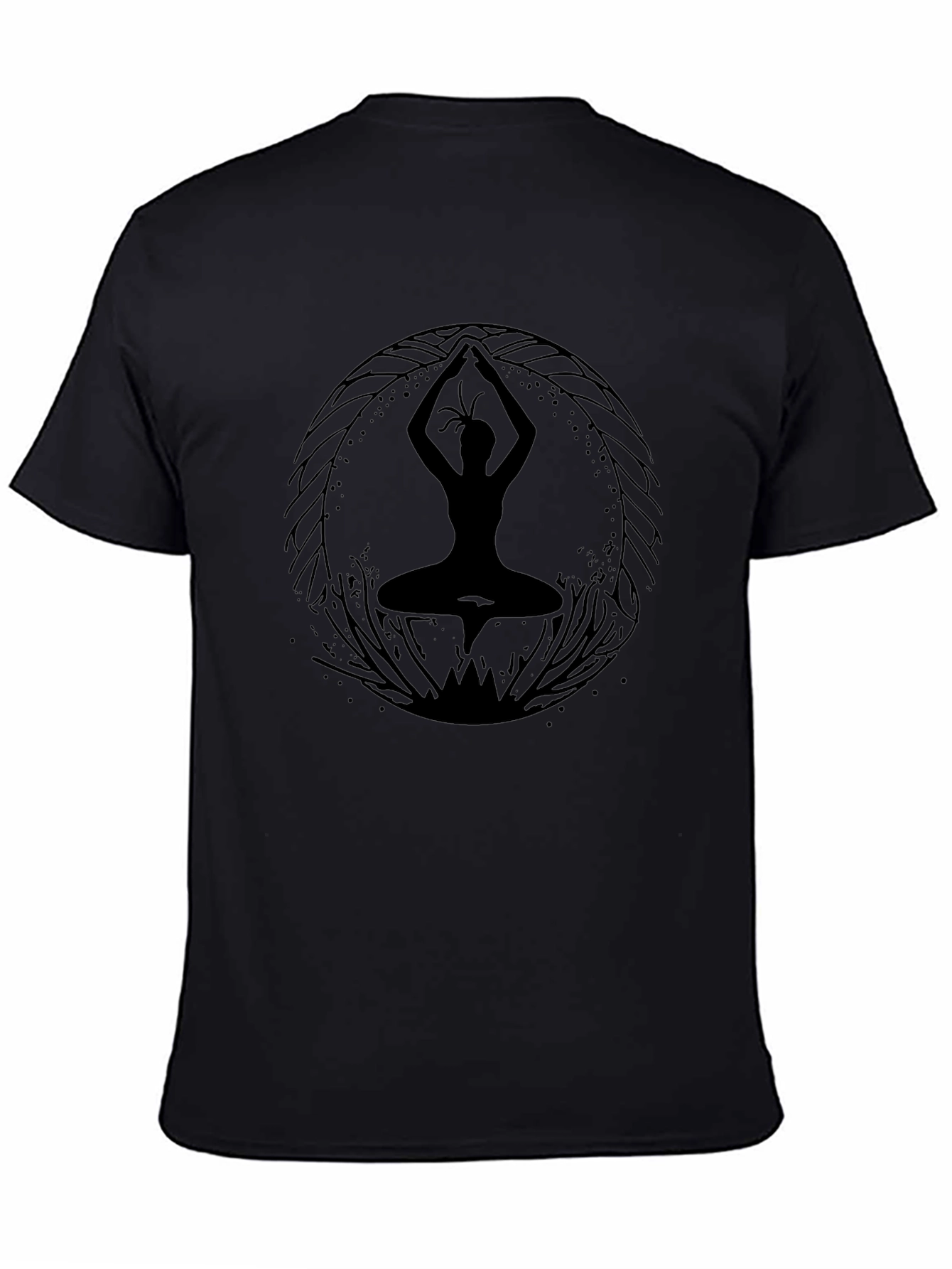 Yoga Silhouette Graphic T-Shirt - Black