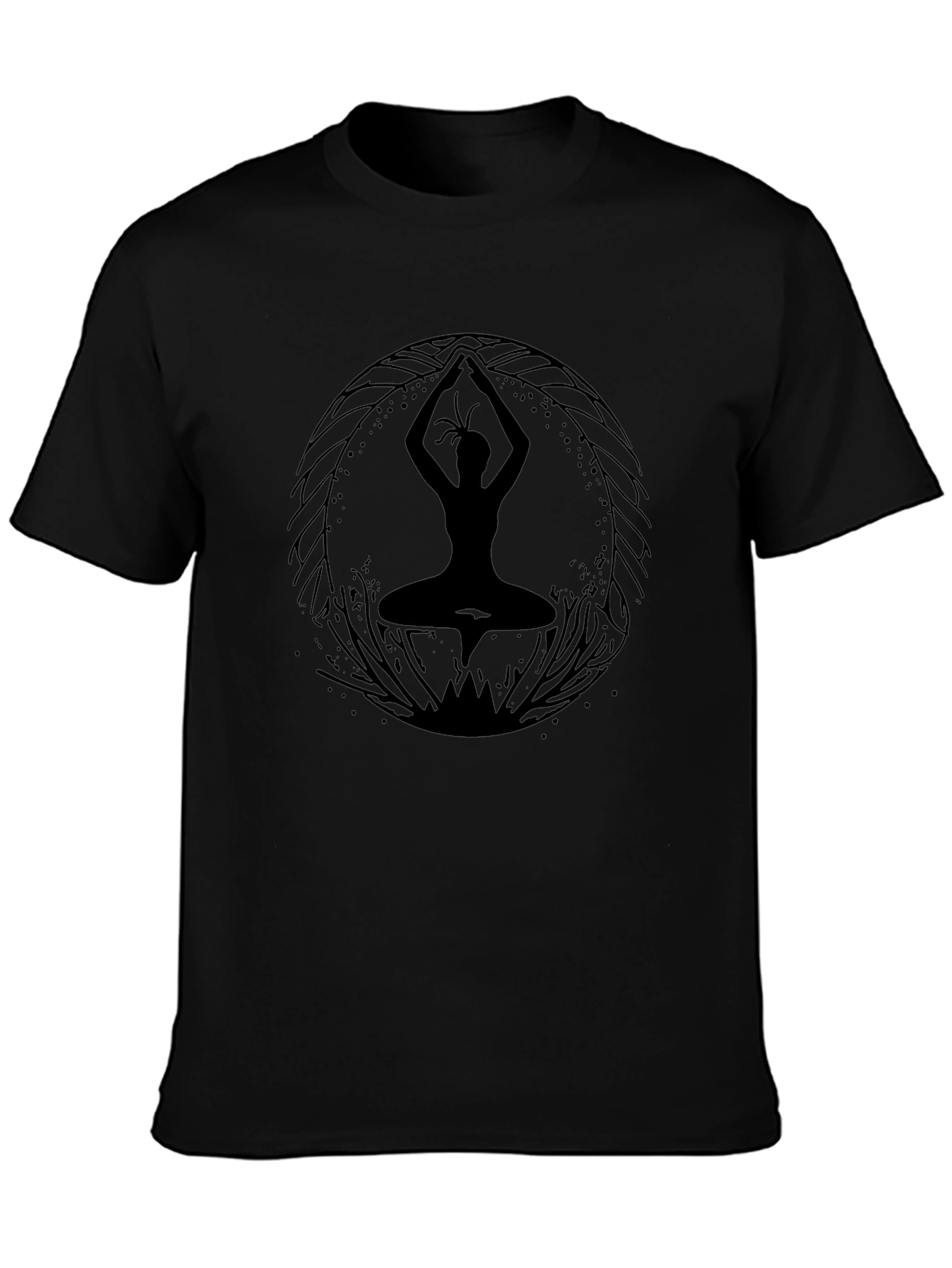 Yoga Silhouette Graphic T-Shirt - Black