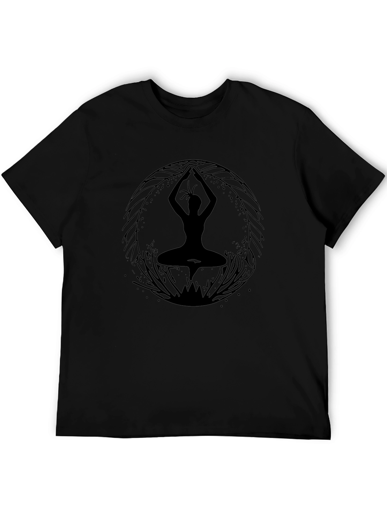 Yoga Silhouette Graphic T-Shirt - Black