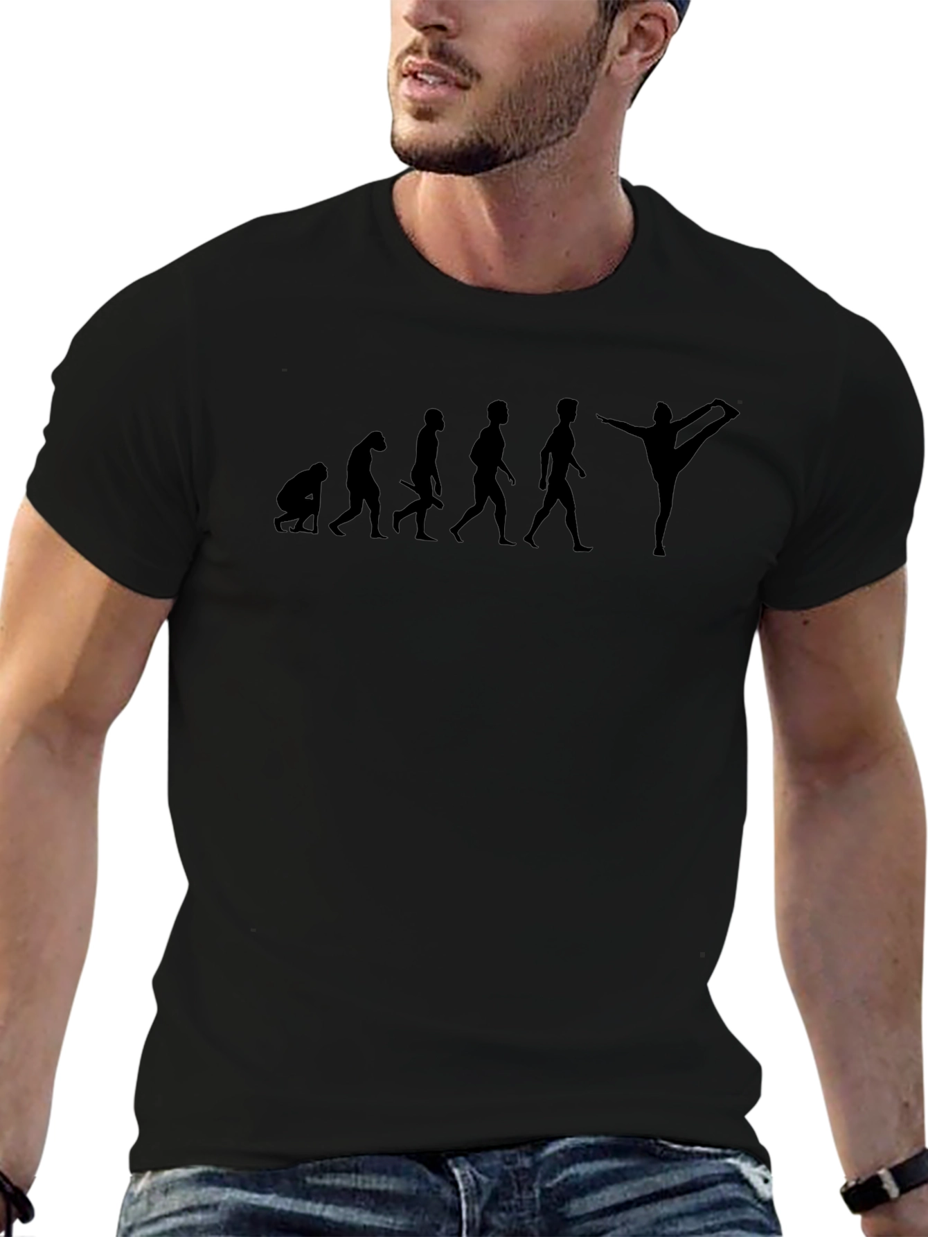 Yoga Evolution Black Graphic T-Shirt