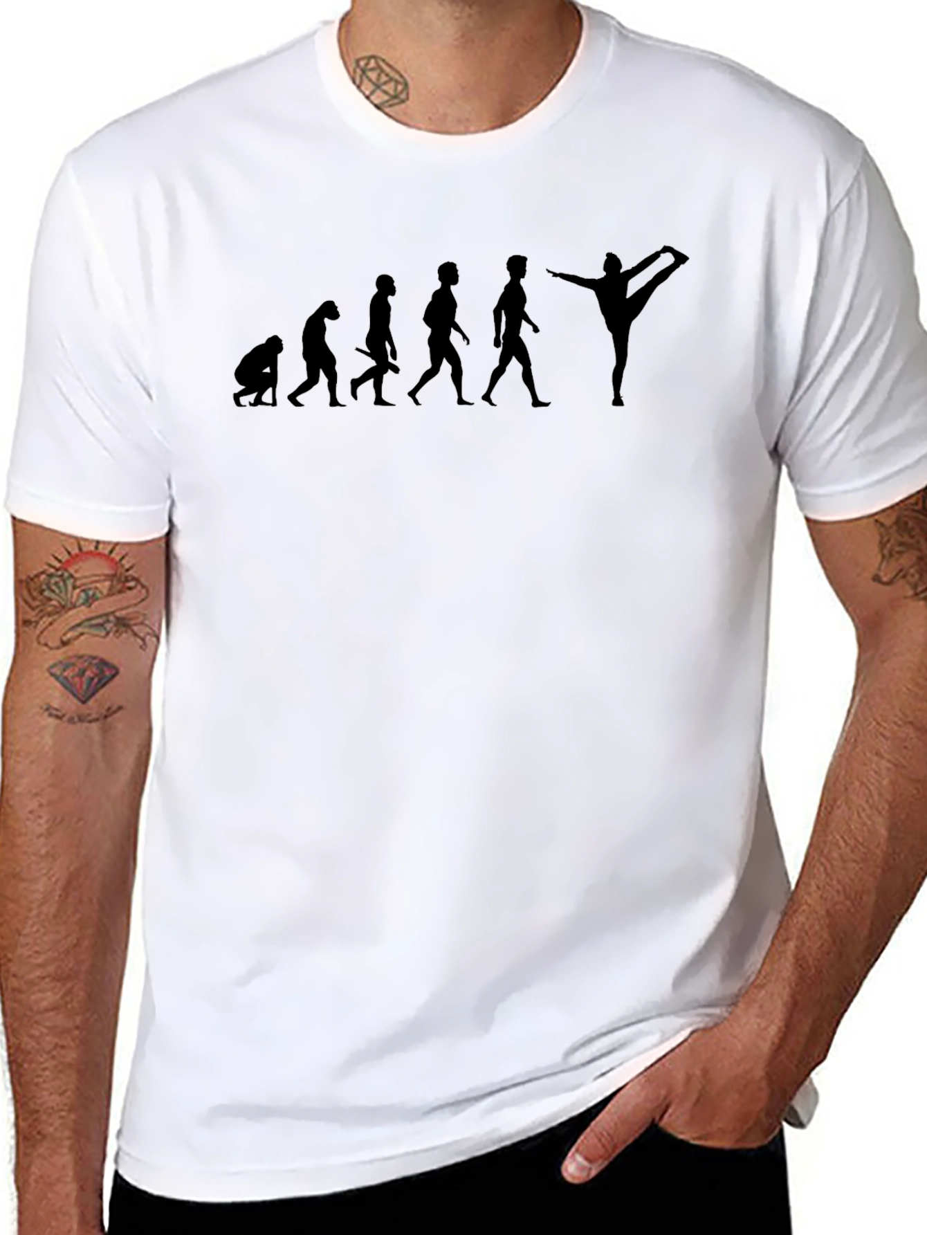 Yoga Evolution Black Graphic T-Shirt