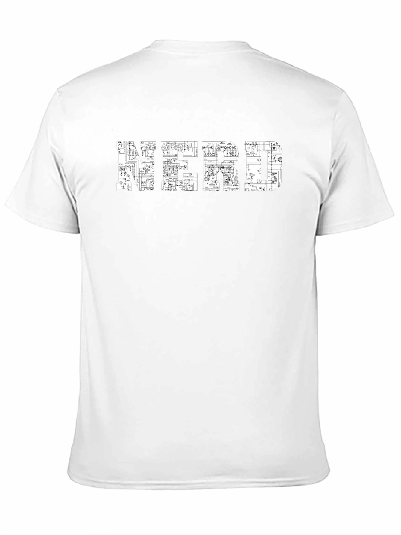 Nerd Circuit Board Graphic Print Black T-Shirt