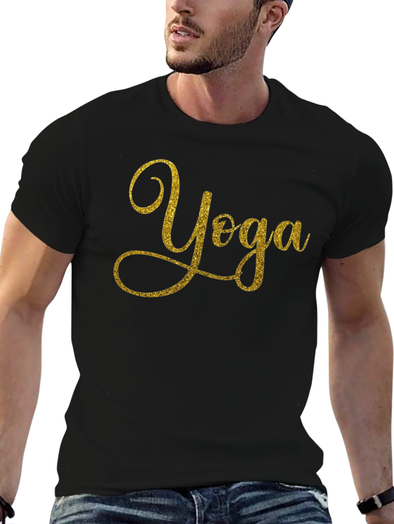 Yoga Sparkle Graphic Black T-Shirt