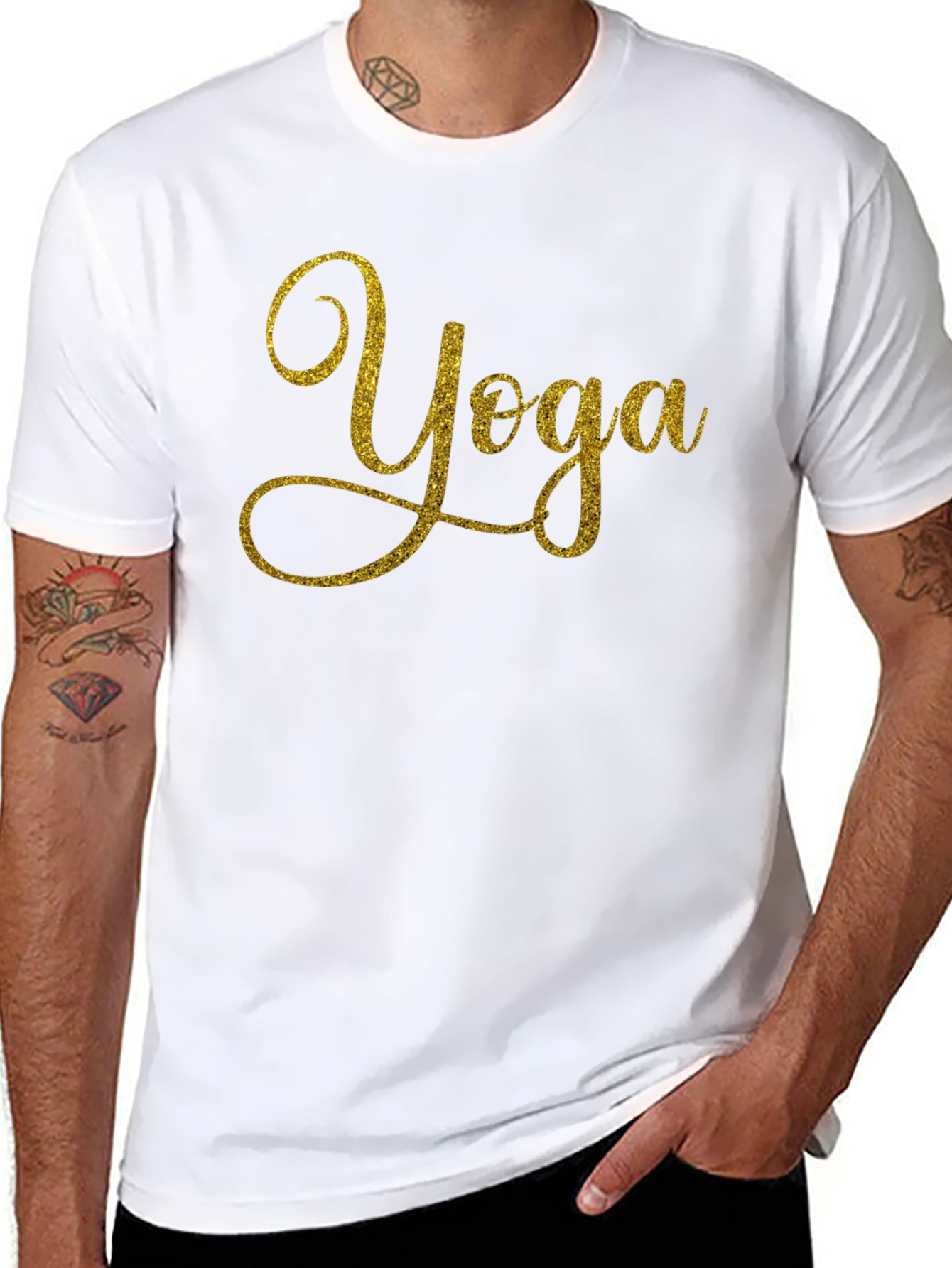 Yoga Sparkle Graphic Black T-Shirt