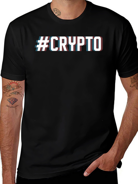 #CRYPTO Graphic T-Shirt - Black Crew Neck Tee
