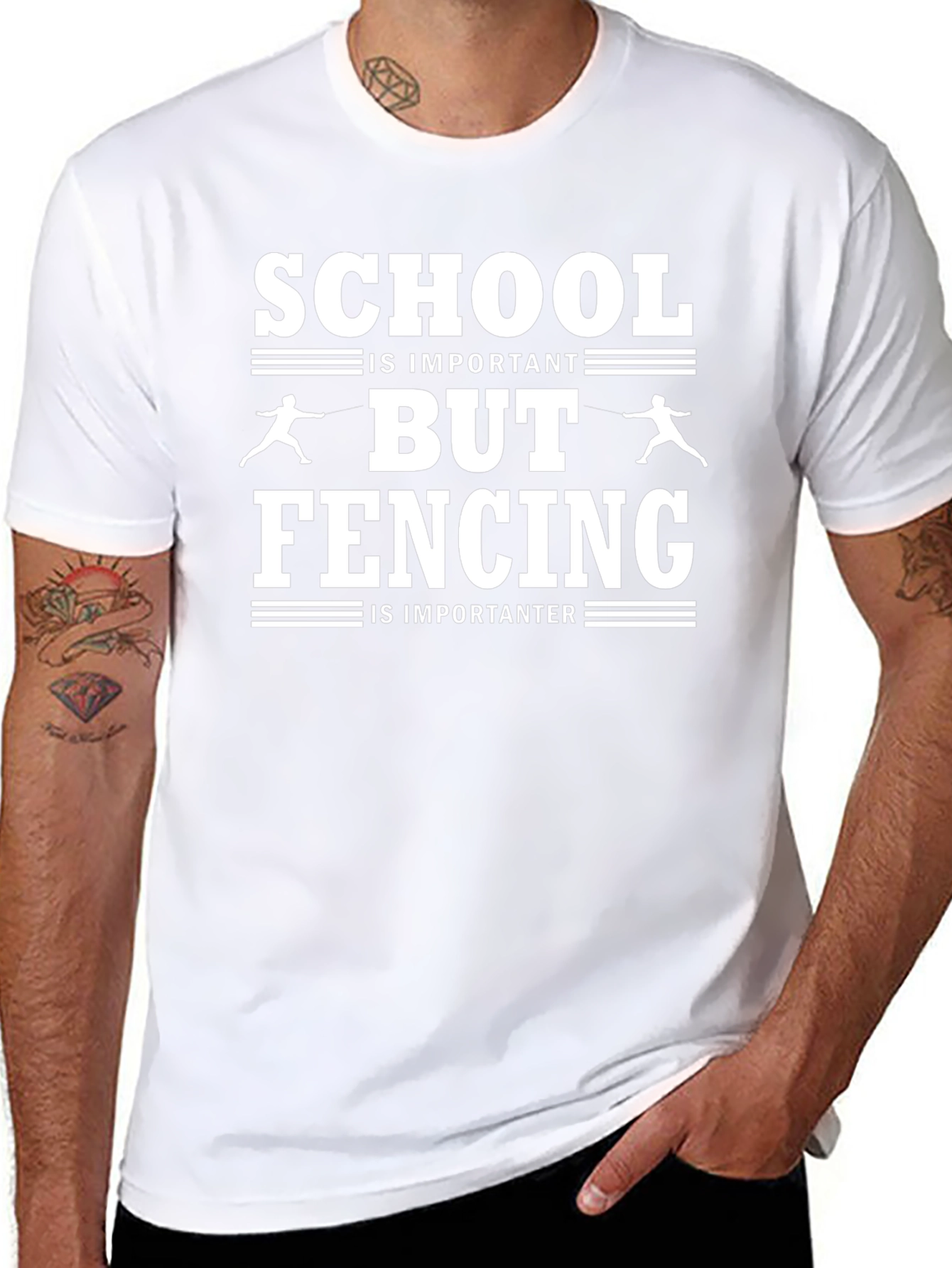School vs. Fencing T-Shirt - Funny Athlete Tee