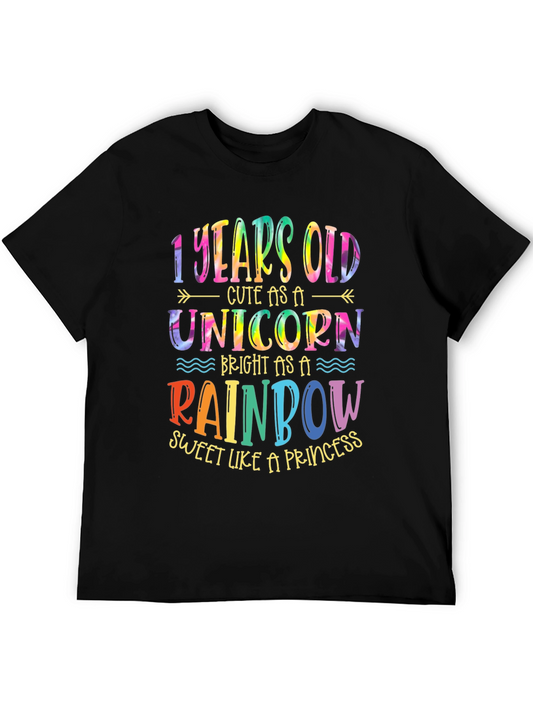 1 Year Old Unicorn Rainbow Princess Birthday T-Shirt