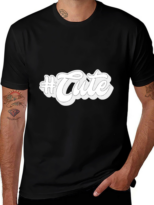 #Cute Graphic Print Black T-Shirt