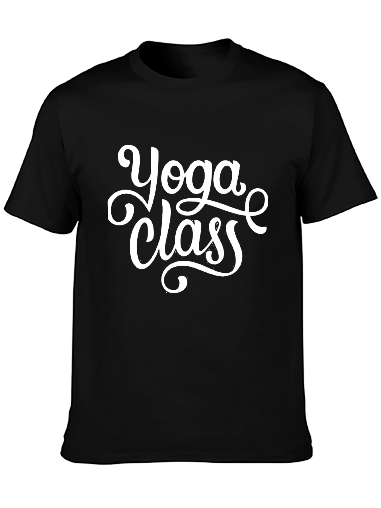 Yoga Class Graphic Print Black T-Shirt