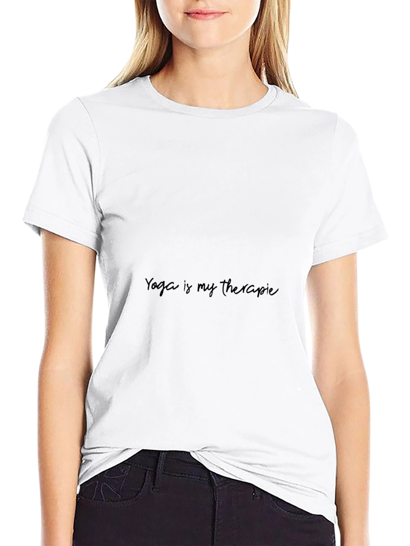Yoga is My Therapy Black Graphic Tee
