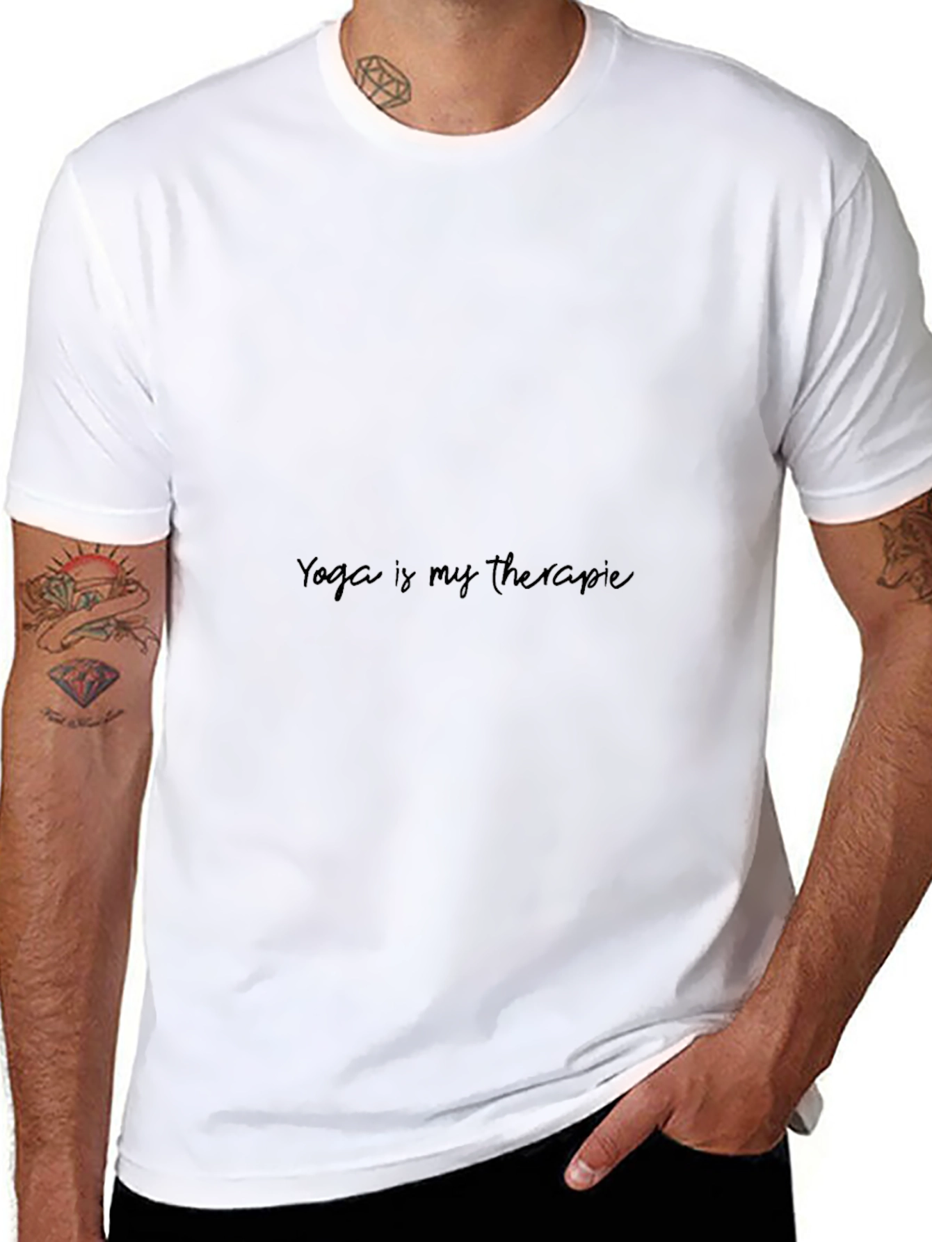 Yoga is My Therapy Black Graphic Tee