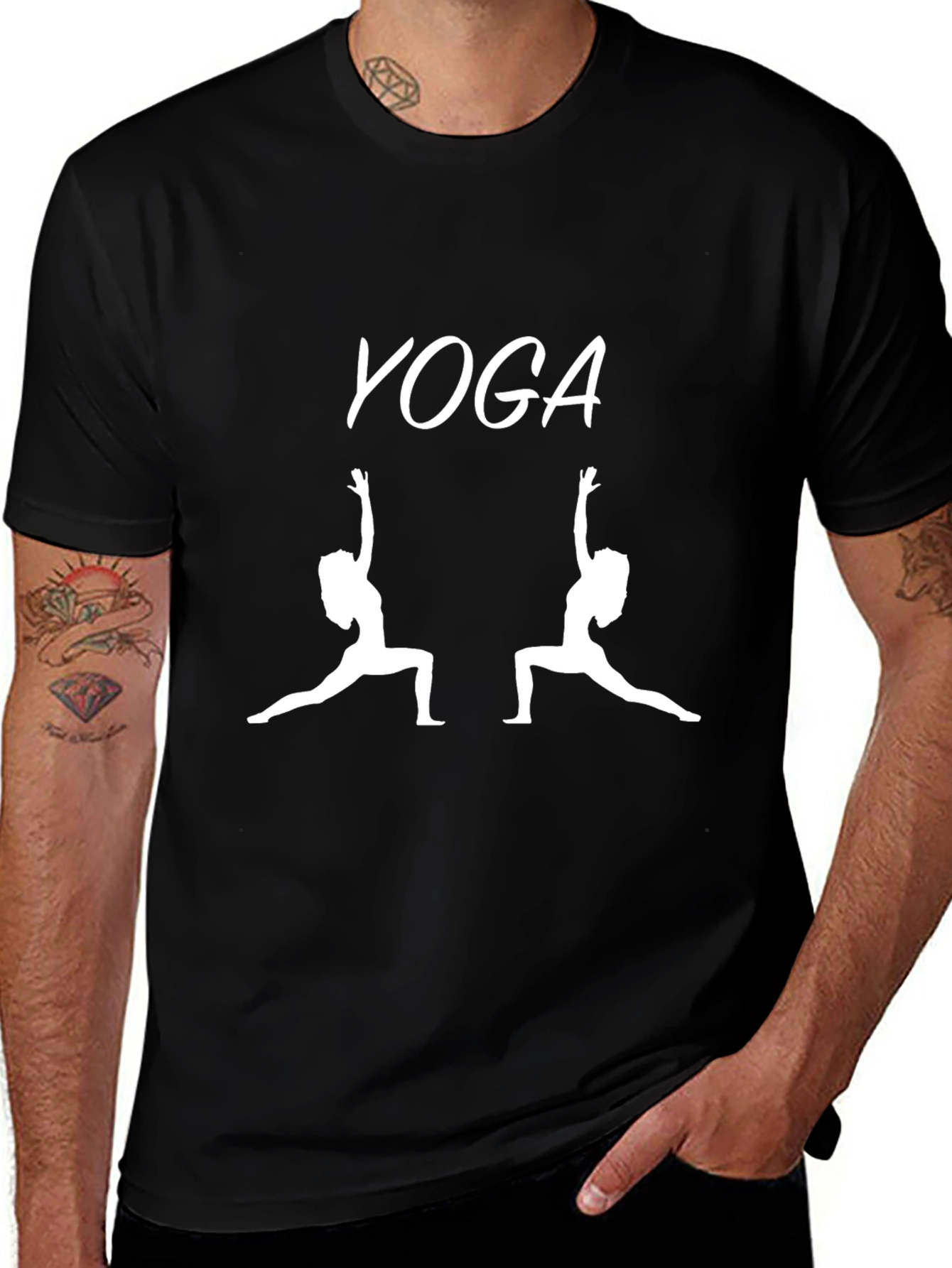 Yoga Silhouette Graphic Black T-Shirt